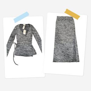 Aritzia Wilfred Free Reposa coord set - wrap top and midi skirt, NWT